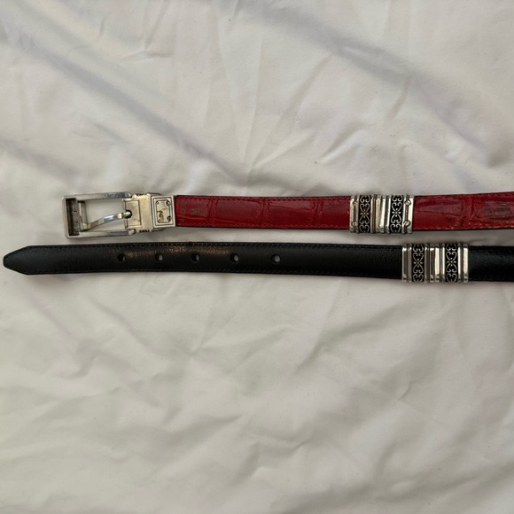 EUC Vintage Brighton Reversible Black and Red Leather Belt - Picture 1 of 4